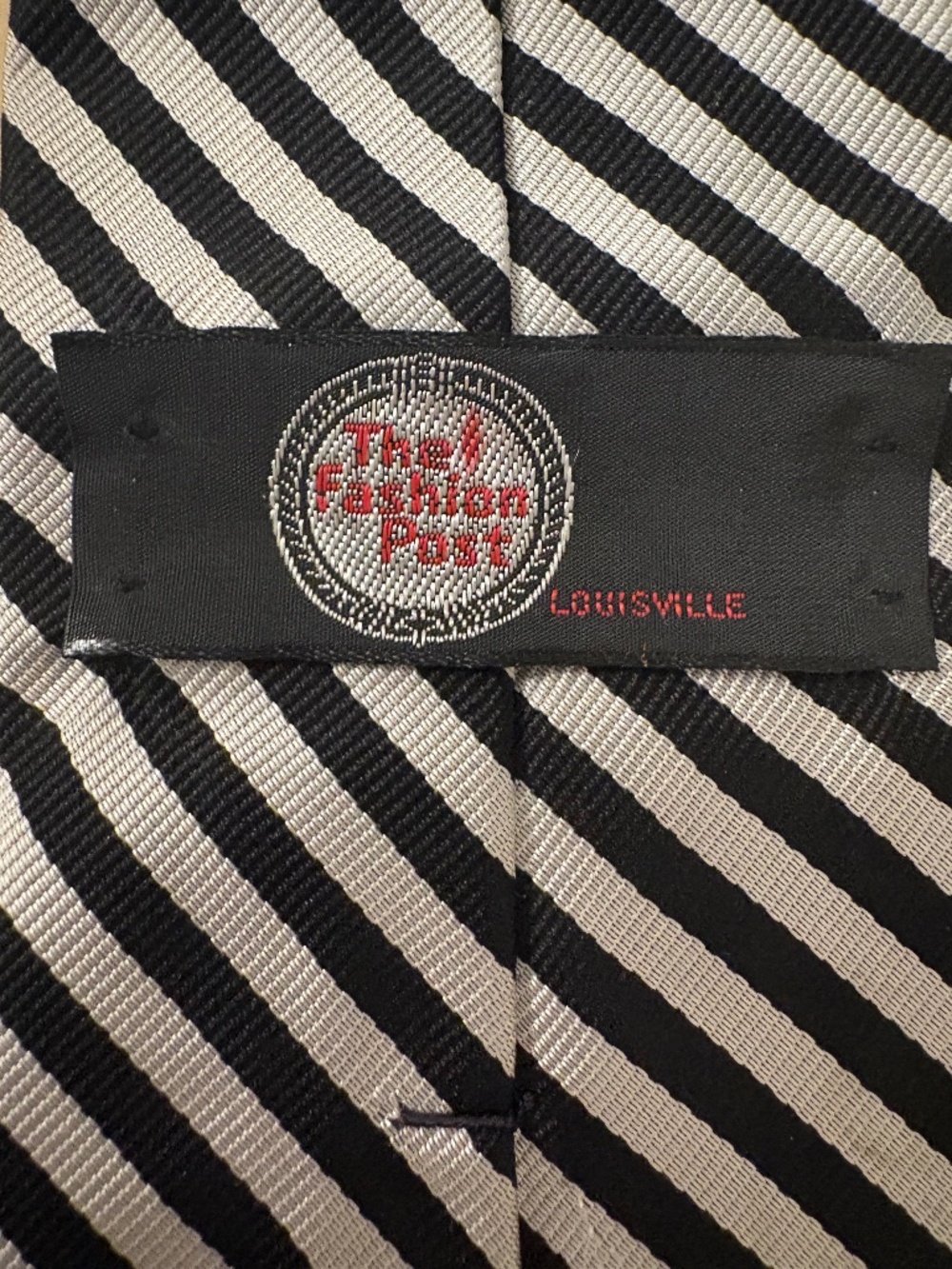 The Fashion Post Louisville Black & Silver Striped Men's Tie
